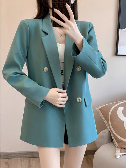 French retro light familiar style suit top women's 2022 autumn new high-end fashion stitching small suit jacket