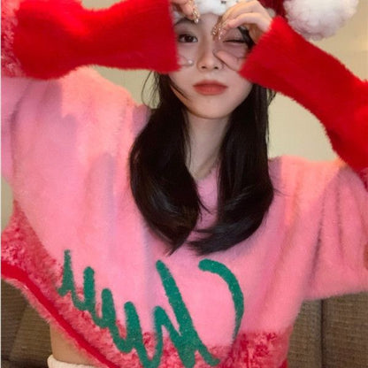 Autumn and winter new hot girls wear mohair short sweater women's design sense niche pure desire sweet and spicy sweater top