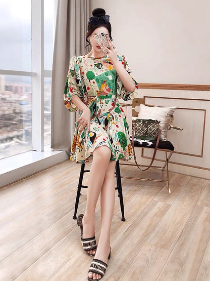 Royal sister skirt women's clothing 2022 new summer dress small waist classic style floral ladies light luxury dress summer