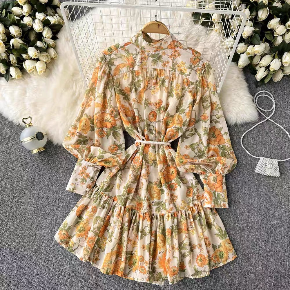 French Small Fragrance Floral Shirt Women's Spring and Autumn 2022 New Western Style Fashion Design Temperament A-line Skirt