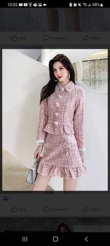 Fashion ladies spring and winter woolen suit 2022 new women's top coat half skirt small dress net red two-piece set