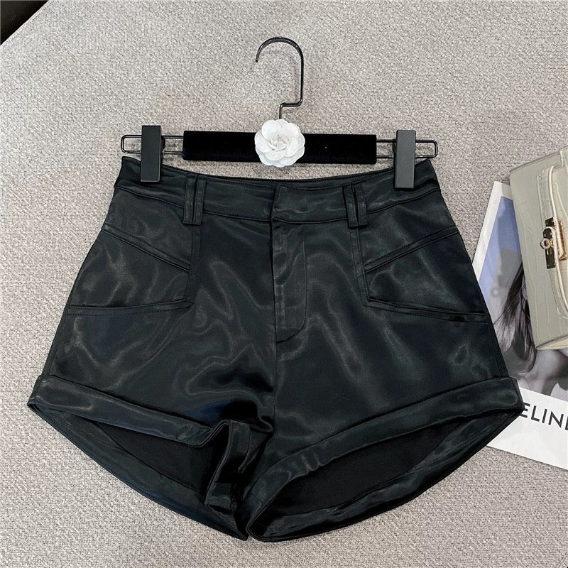 Black denim shorts women's summer new all-match high waist hot