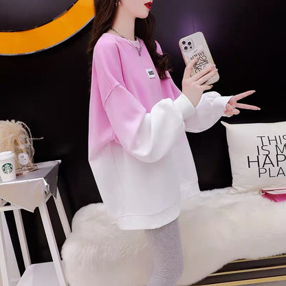 Design sense sweater women's 2022 new autumn fashion Western style age-reducing loose design spring and autumn thin top