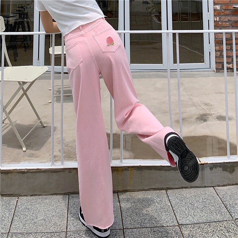 Oversize Jeans Woman High Waist Ladies Denim Pants Aesthetic Solid Loose  Casual Straight Leg Large Women's Korean Style Fashion Trousers