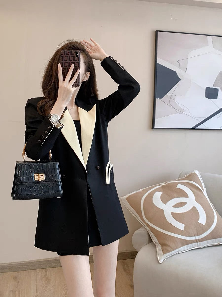 2022 early autumn new French retro temperament British style slim fit and thin high-end fashion casual suit jacket women