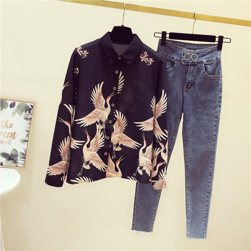 2022 early autumn new Korean style slim long-sleeved top women's design sense niche shirt women's retro Hong Kong style shirt