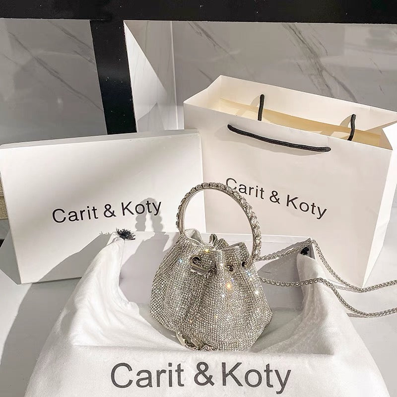 Carit Koty Summer Spice Girl Diamond Bag Ladies 2022 New Premium Texture Bucket Bag Chain Crossbody