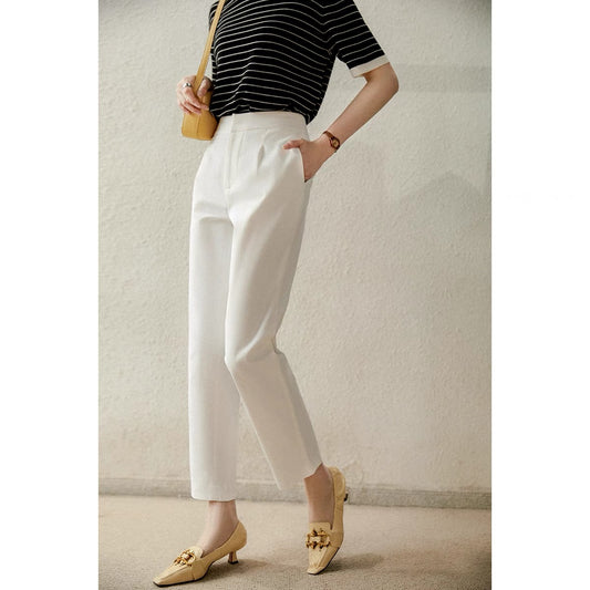 @[KZQ463113AG] Strength player Japan imported functional anti-penetration material casual straight white pants