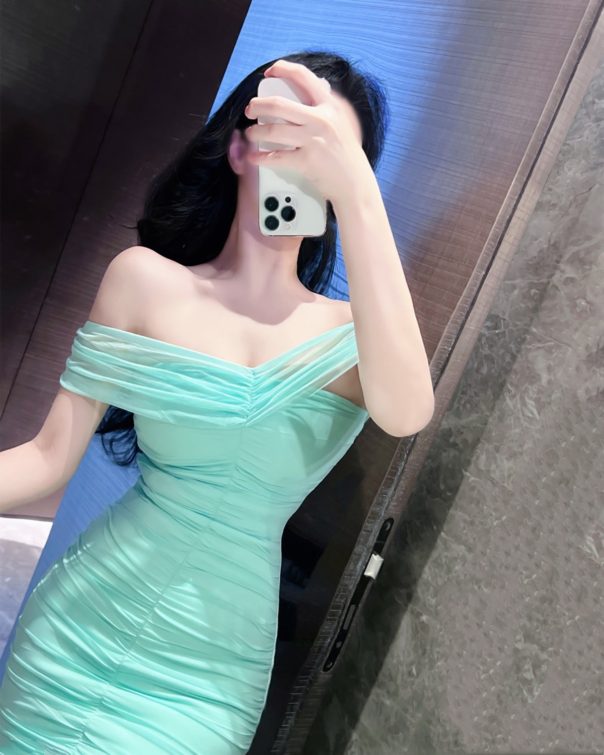 One-shoulder dress, spring, autumn and winter, sexy strapless tube
