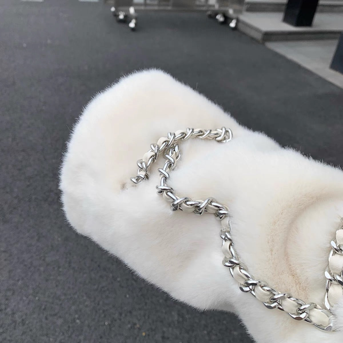 CHICYOU small fragrant soft waxy imitation mink hair chain long sleeves all-match temperament fur 2021 winter coat top women