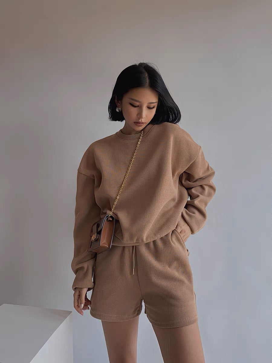 Homemade Wudi good fabrics sweater shorts dress spring and autumn two-piece suit American cool girl fried street fashion