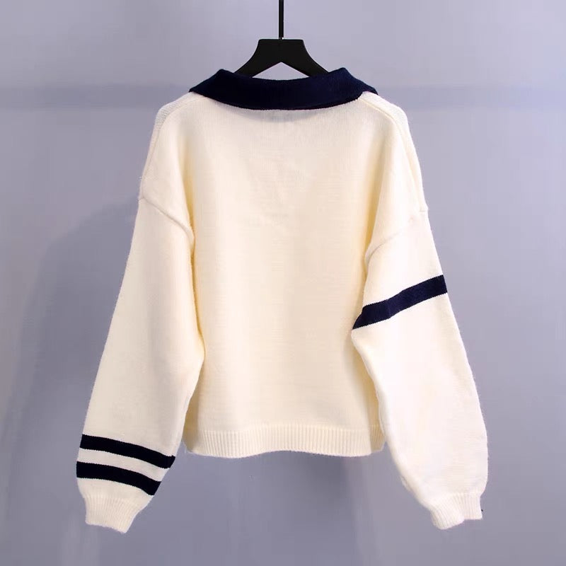 Japanese sweater women's loose outer wear 2022 new autumn and winter lazy style student all-match short pullover knitted top