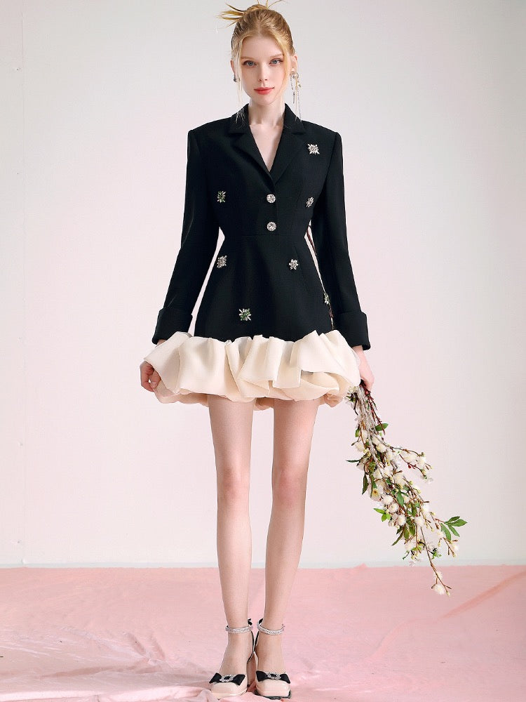 Design sense niche waist skirt small mid-length ladies suit dress