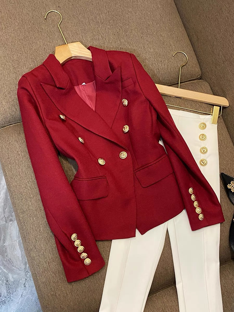 European goods foreign trade style temperament cotton and linen women's custom suit autumn design sense small suit jacket female 6829