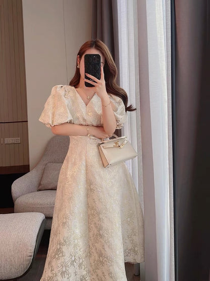 Miss Dong high-end custom dress 2022 new women's summer high-end French retro court style skirt