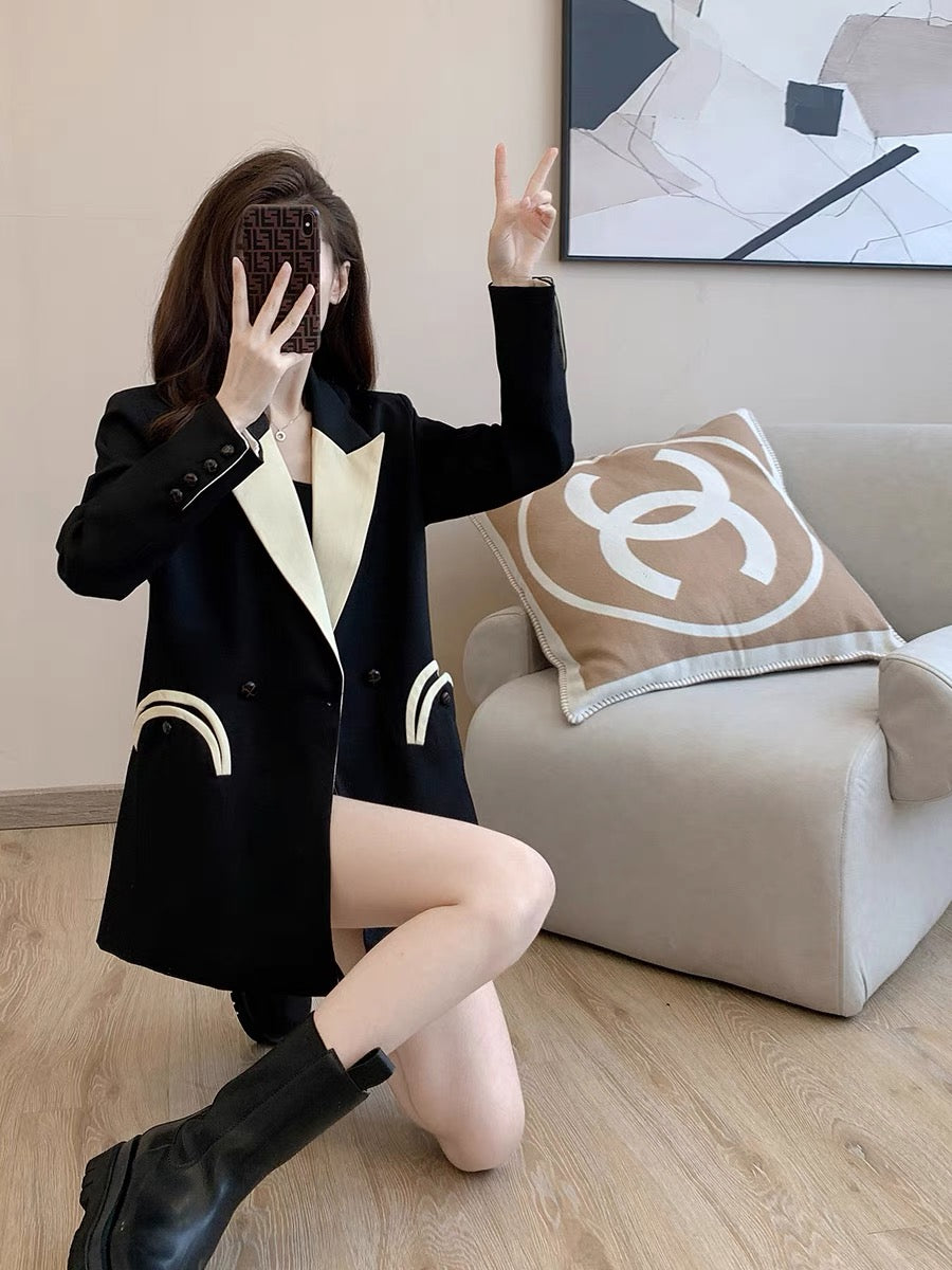 2022 early autumn new French retro temperament British style slim fit and thin high-end fashion casual suit jacket women