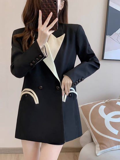 2022 early autumn new French retro temperament British style slim fit and thin high-end fashion casual suit jacket women