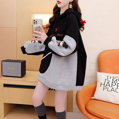 Fleece and thickened hooded sweater jacket women's 2022 new autumn and winter hot styles fashion foreign style loose design tops